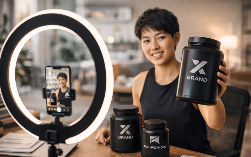 Fitness-Influencer mit eigener Supplement-Marke