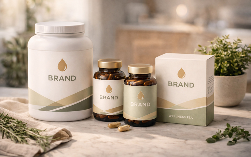Health und Wellness Marke mit Premium-Supplements